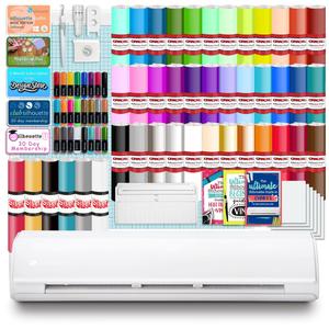 Silhouette Cameo 5 PLUS w/ 38 Oracal Sheets, Siser HTV, Guides, 24 Pens Buy Cheap Discount