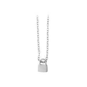 Silver Stainless Steel Lock Necklace (6pcs) Best Place Cheap Pice