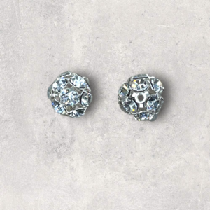 Swarovski slvindfattet perle, Crystal, 8,5mm m. gennemgende hul (nr. 275B) Best Seller