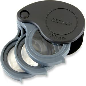 Carson TriView 5x/10x/15x Folding Loupe with Built-In Case Magnifier Find Great Cheap Online