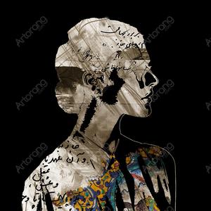 Girl in the shadow canvas print | Middle Eastern Modern and Contemporary art | Persian gift Sale Reliable