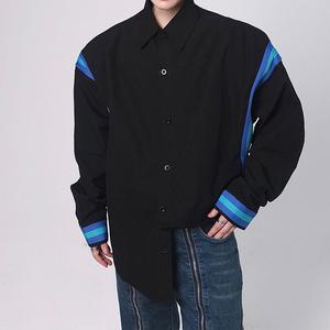Patchwork Contrasting Shoulder Pad Shirt Outlet Where Can You Find