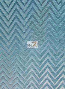 Zig Zag Chevron Upholstery Fabric / Emerald / Sold By The Yard The Cheapest For Sale