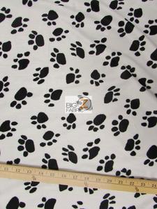 White/Black Velboa Animal Paw Short Pile Fabric / By The Roll - 50 Yards Cheap Sale Comfortable