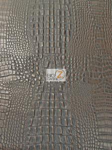 Wood Brown Crocodile Marine Vinyl Fabric / Sold By The Yard For Cheap