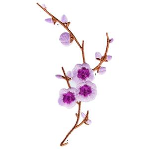 Pruimen Bloesem Bloemen Lila Paars Strijk Embleem Patch Rechts Shop Offer
