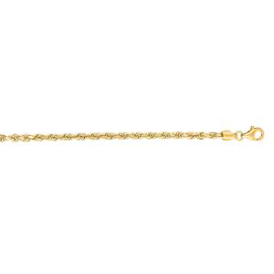 14kt 24" Yellow Gold Shiny Solid Diamond Cut Royal Rope Chain with Lobster Clasp ROY023-24 Free Shipping Shop Offer