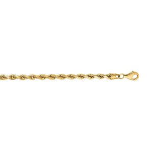 14kt 24" Yellow Gold Shiny Solid Diamond Cut Royal Rope Chain with Lobster Clasp ROY030-24 Cheap Sale Outlet Locations