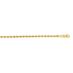 14kt 24" Yellow Gold Shiny Solid Diamond Cut Royal Rope Chain with Lobster Clasp ROY025-24 Really Cheap Shoes Online