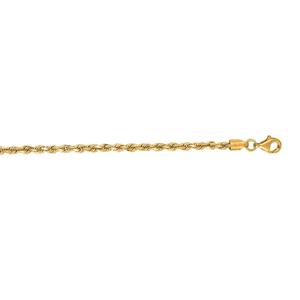 14kt 24" Yellow Gold Shiny Solid Diamond Cut Royal Rope Chain with Lobster Clasp ROY021-24 Sale For Nice