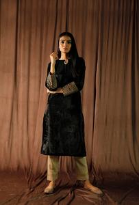 Black Velvet Gota Work Chenille Phiran Pick A Best For Sale