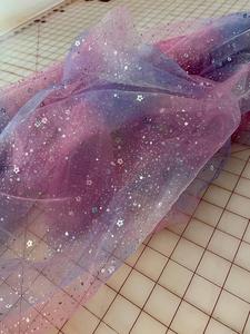 Twilight Sparkle Ombre Tulle with Silver Star Sequins and Foil Buy Cheap Official Site