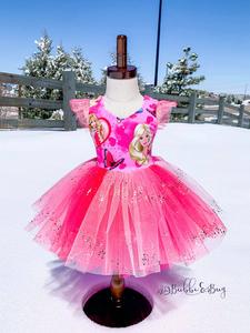 Pretty in Pink White to Pink Ombre Tulle with Gold Sequins With Credit Card Cheap Pice