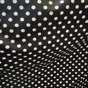 Cotton Lycra In stock Black with white dots Discount Pices