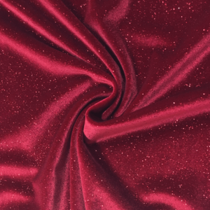 Burgundy Red Stretch Velvet with Red Sparkles Discount Largest Supplier
