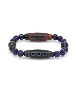 10 Eye & 21 Eye Dzi Strung with Amethyst for Marriage and Career Fulfillment Great Deals Cheap Pice