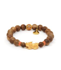 Agarwood Bracelet with Pi Yao, I-Ching Coin & "Om Mani Padme Hum" Charm Buy Cheap Newest