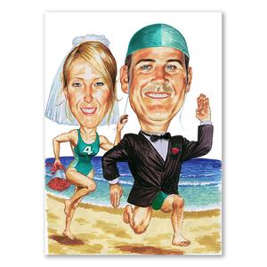 Karikatur zeichnen lassen - Verheiratet am Strand (cdi170) Outlet Explore