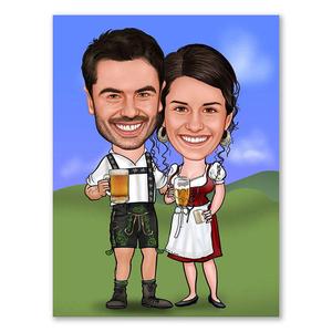 Karikatur zeichnen lassen - Wiesn Paar (ca254) Professional Cheap Pice