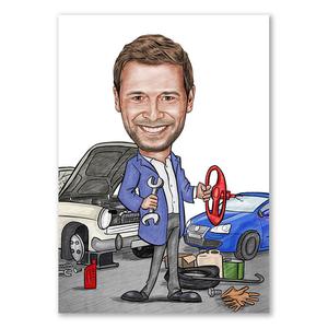 Karikatur zeichnen lassen - Werkstatt Zeichnung farbig (ca200pen-color) Visit