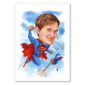 Karikatur zeichnen lassen - Superheld (cdi458) Cheap Sale Latest Collections