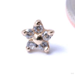 5 Stone Flower Press-fit End in Gold from LeRoi Cheap Sale Excellent