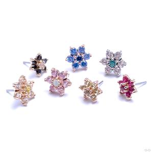 7 Stone Flower Press-fit End in Gold from LeRoi View Cheap Online