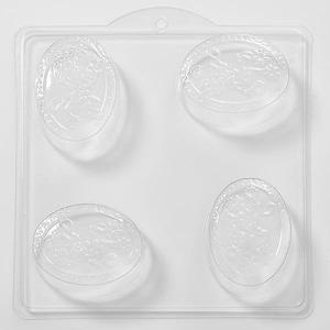 Flowers In Oval PVC Soap/Bath Bomb Mould (4 Cavity) Popular