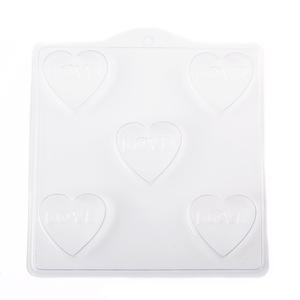 Heart with 'LOVE' PVC Soap/Bath Bomb PVC Mould (5 Cavity) Buy Cheap Clearance