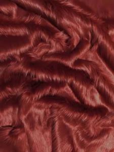 Faux Fake Fur Solid Shaggy Long Pile Fabric / Maroon / 15 Yard Bolt Free Shipping Cheap Pice