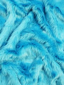 Electric Blue Solid Shaggy Long Pile Faux Fur Fabric / Sold by The Yard Buy Cheap With Mastercard