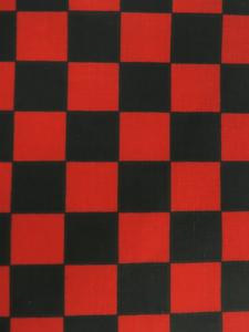 Poly Cotton Printed Fabric Square Checkered / Black/Red / Sold By The Yard Affordable Sale Online