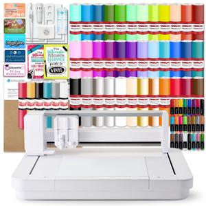 Silhouette Curio 2 w/ 38 Oracal Vinyl Sheets, Siser HTV, Guides, 24 Pens Cost Cheap Pice