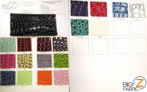 Big Z Color Card Vinyl Embossed Shiny Alligator Fabric In China For Sale