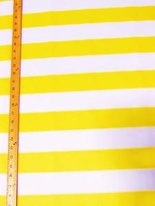 2 Tone Stripe Deck Canvas Outdoor Waterproof Fabric / Yellow/White / Sold By The Yard Closeout!!! Clearance Pre Order