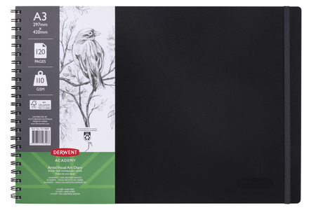 Derwent A3 Academy Visual Diary 120 Pages x Pack of 5 Fast Delivery Online