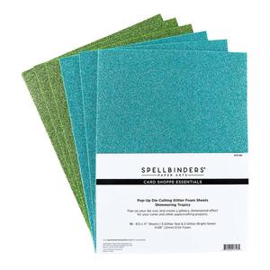 Spellbinders - Pop-Up Die Cutting Glitter Foam Sheets Shimmering Tropics (10pk) Discount Sale Online
