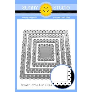 Sunny Studio - Scalloped Square 2 Small Dies Discount Supply