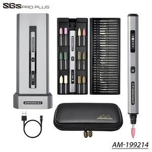 AM-199214 SGS PRO PLUS Smart Electric Engraving & Polishing Pen With Alu Case (42 in 1) Space Gray SGS bag Wireless Charger Stand (L) Clearance Genuine