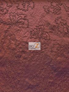 Luminous Crinkled Floral Upholstery Fabric / Merlot / Sold By The Yard With Mastercard For Sale