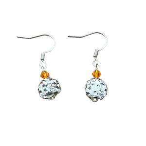Orange Crystal Shamballa Earring Good Selling Online