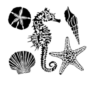 TCW Stencil Sea Creatures Free Shipping Original