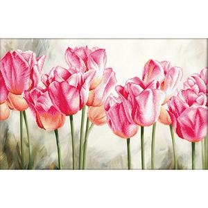 NEEDLEART WORLD No Count Embroidery Pink Tulips Shop Offer Cheap Pice