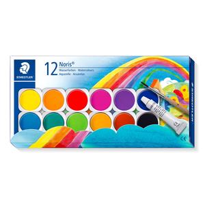 STAEDTLER NORIS CLUB WATER COLOUR CAKE 12 COLOURS Cheap Sale Amazing Pice
