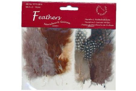 Fjer marabou mix 18stk brune nuancer Free Shipping Manchester Great Sale