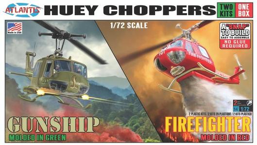 Atlantis Models M1026 1/72 Huey Gunship/Firefighter (2pk) Geniue Stockist Cheap Online