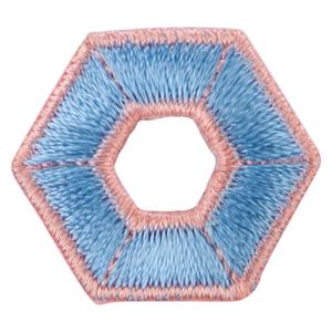 Hexagon with Mirror Center Iron on Embroidered Patch In China Cheap Pice