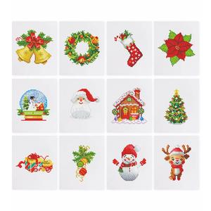 Kerst Mini Diamond Painting versie 2 - 12 Stuks Clearance Perfect