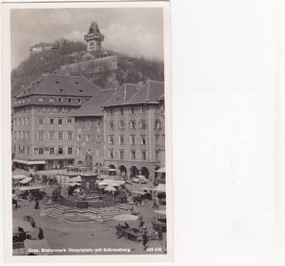 AK Graz. Hauptplatz mit Schlossberg. (1949-50) Ebay Online