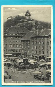 AK Graz. Hauptplatz mit Schloberg. (1951-52) Free Shipping Pick A Best